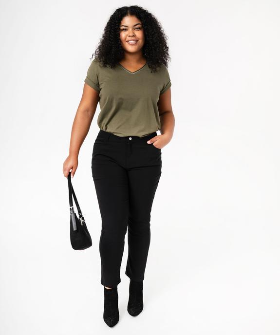 Tee-shirt femme grande taille avec col V et manches courtes vue5 - GEMO (G TAILLE) - GEMO
