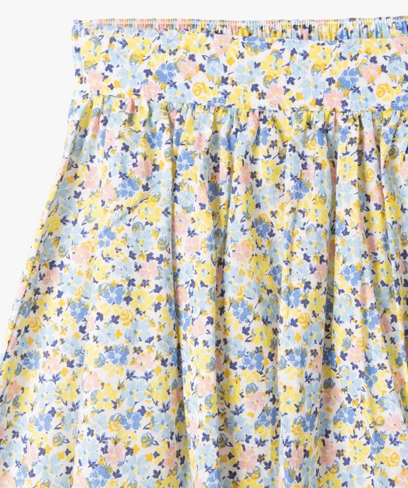 Jupe fille coupe longue à motifs fleuris vue3 - GEMO (ENFANT) - GEMO