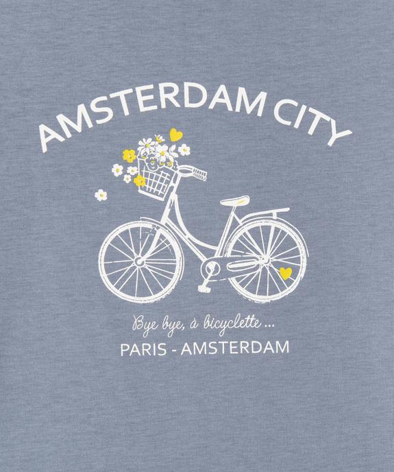 Tee-shirt manches longues en coton imprimé fille vue2 - GEMO 4G FILLE - GEMO