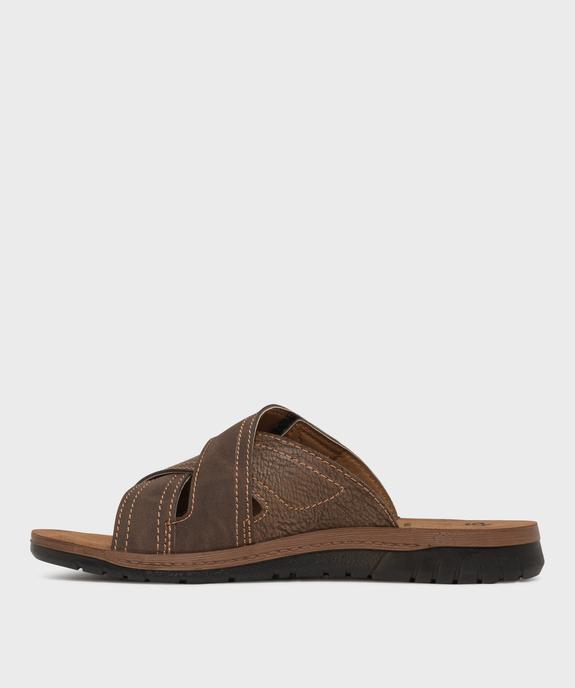 Mules ouvertes avec brides croisées à scratch homme vue3 - G'FLEX - GEMO