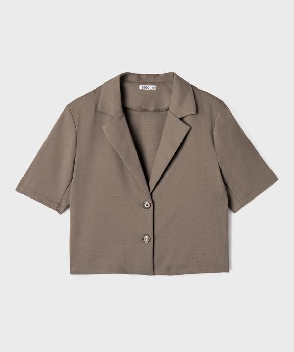 Blazer à manches courtes et coupe courte femme vue1 - GEMO(FEMME PAP) - GEMO