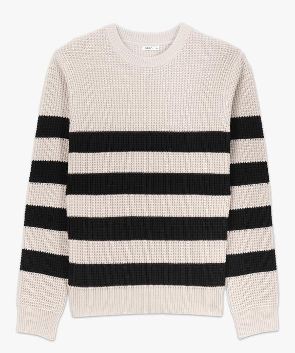Pull rayé en grosse maille homme vue4 - GEMO (HOMME) - GEMO
