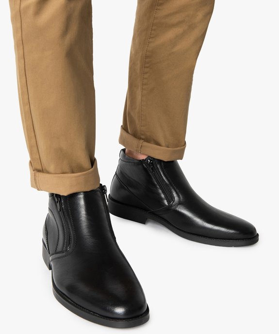 Boots homme fermeture à double zip sur le dessus vue1 - GEMO(URBAIN) - GEMO