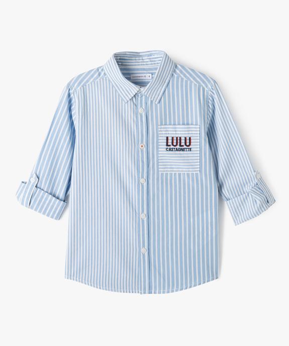 Chemise manches longues à rayures et imprimé garçon - LuluCastagnette vue3 - LULUCASTAGNETTE - GEMO