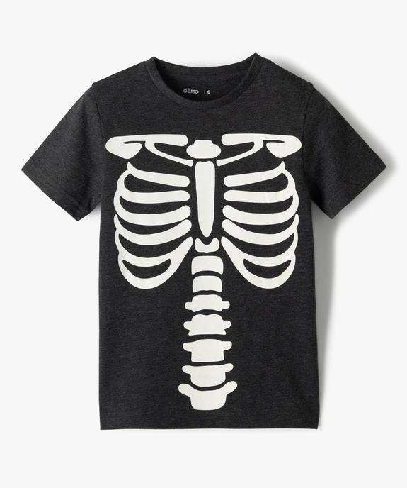 Tee-shirt garçon à manches courtes motif squelette phosphorescent vue1 - GEMO (ENFANT) - GEMO
