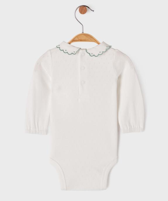 Body à manches longues avec col Claudine bébé fille - LuluCastagnette vue3 - LULUCASTAGNETTE - GEMO