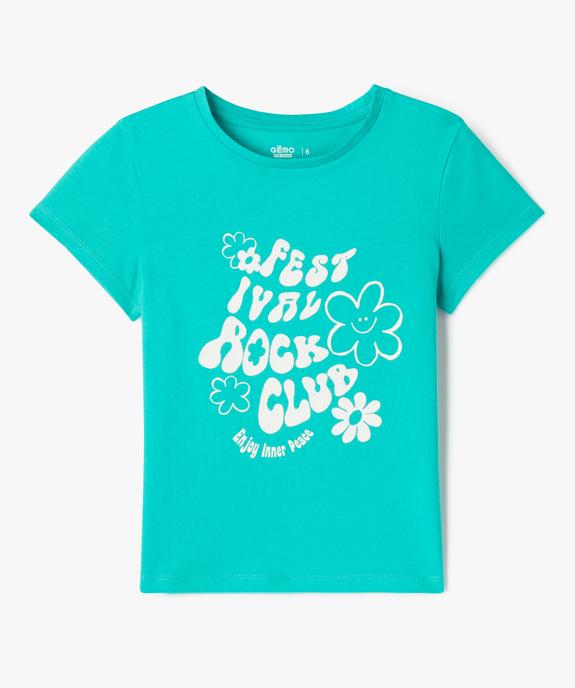 Tee-shirt manches courtes à motif fille vue1 - GEMO 4G FILLE - GEMO