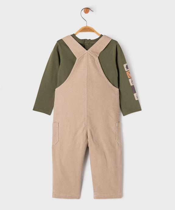 Ensemble 2 pièces salopette et tee-shirt manches longues bébé garçon vue5 - GEMO(BEBE DEBT) - GEMO