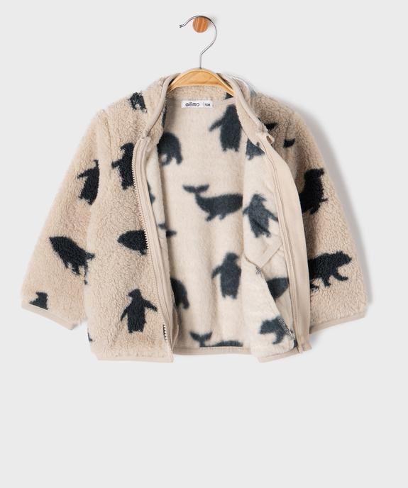 Sweat zippé en sherpa imprimé bébé garçon vue3 - GEMO(BEBE DEBT) - GEMO