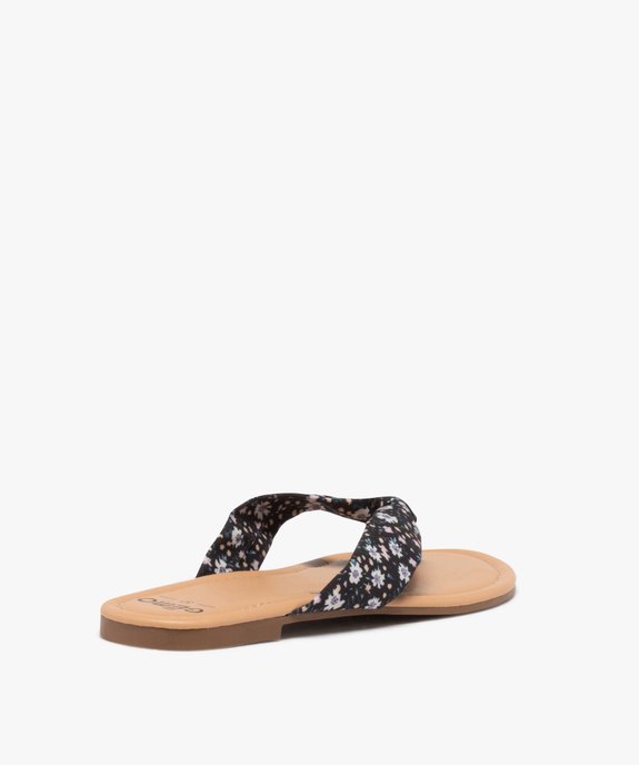 Tongs femme à brides en tissu drapé à motifs vue4 - GEMO (CASUAL) - GEMO