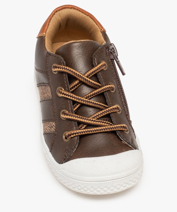 Tennis bébé garçon unies à lacets et zip vue5 - GEMO(BEBE DEBT) - GEMO