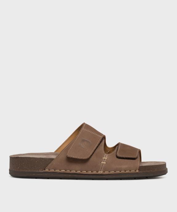 Sandales à scratch dessus cuir homme - Pierre Cardin vue1 - PIERRE CARDIN D - GEMO