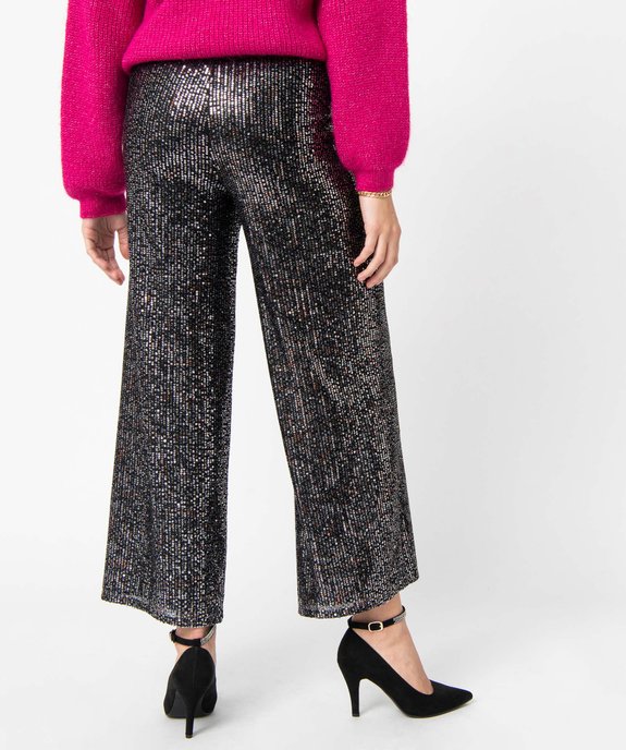 Pantalon femme coupe ample avec sequins brodés vue3 - GEMO(FEMME PAP) - GEMO
