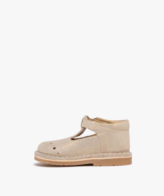 Chaussures babies en cuir pailleté à boucle bébé fille vue3 - NA! - GEMO