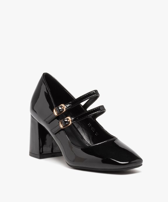 Escarpins femme babies vernis à bout carré et talon flare vue2 - SANS MARQUE - GEMO