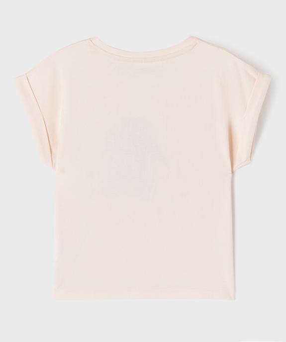 Tee-shirt manches courtes imprimé coupe loose fille - Stitch vue4 - LILO & STITCH - GEMO