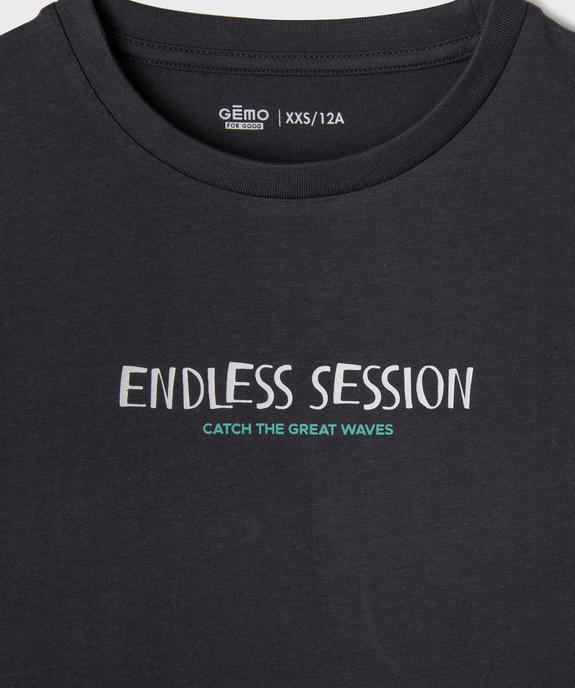 Tee-shirt manches courtes coupe oversize motif surf garçon vue2 - GEMO 4G GARCON - GEMO