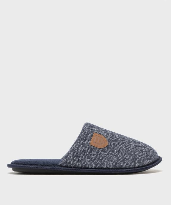 Chaussons mules en textile chiné et doublure velours homme vue1 - GEMO(HOMWR HOM) - GEMO
