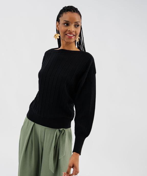 Pull fin loose à rayures texturées femme vue1 - GEMO(FEMME PAP) - GEMO