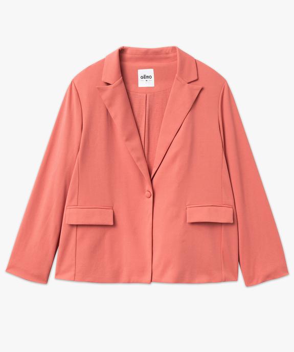 Veste blazer extensible fermeture un bouton femme grande taille vue4 - GEMO (G TAILLE) - GEMO
