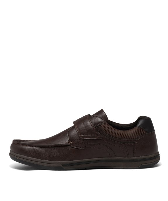 Chaussures bateau à scratch unies homme vue3 - G'FLEX - GEMO