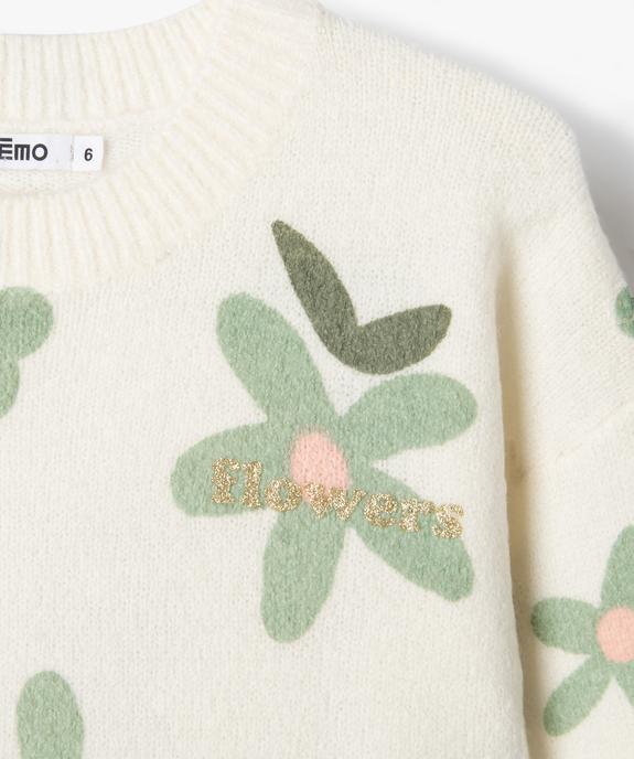 Pull à col rond en maille avec motifs fille vue2 - GEMO (ENFANT) - GEMO