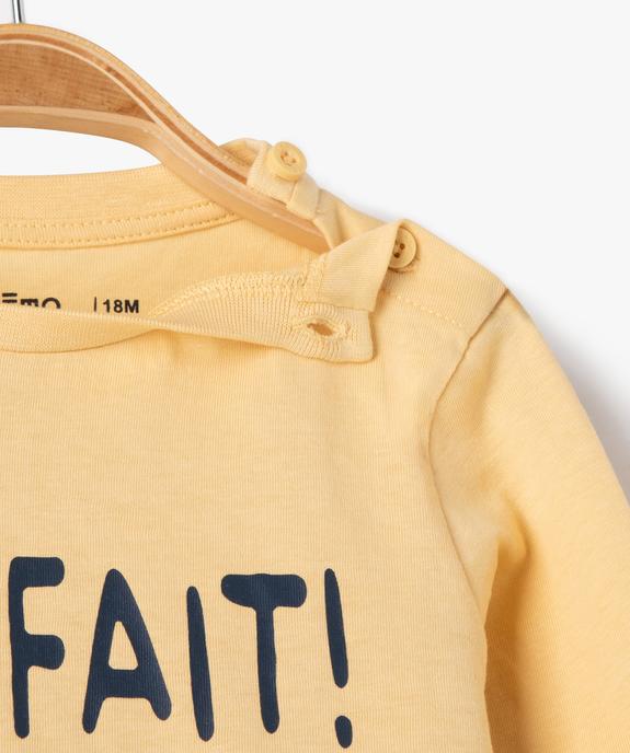 Tee-shirt manches longues à message fantaisie bébé garçon vue2 - GEMO(BEBE DEBT) - GEMO