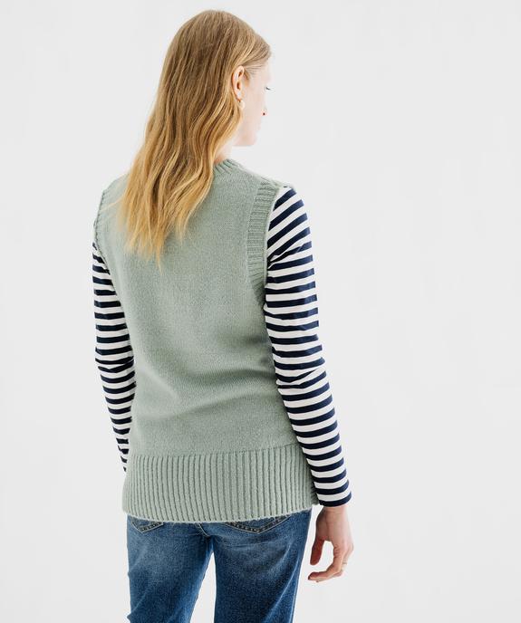 Pull de grossesse et d'allaitement sans manches à côtés boutonnés vue7 - GEMO (MATER) - GEMO