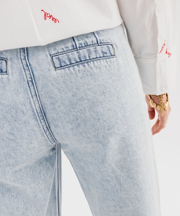 Jean wide leg en coton à poches plaquées femme vue2 - GEMO 4G FEMME - GEMO