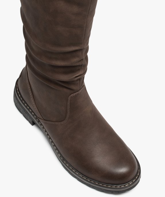 Bottes femme à talon large et col en maille chinée vue6 - GEMO (CASUAL) - GEMO