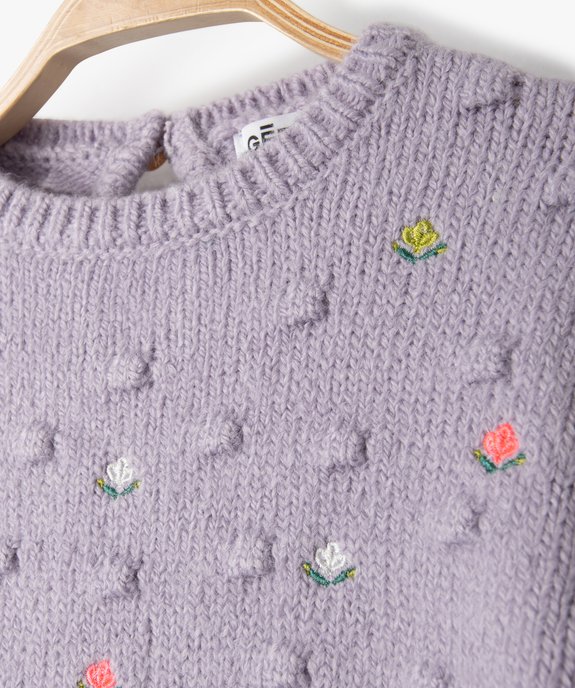 Robe pull bébé fille en maille brodée vue2 - GEMO(BEBE DEBT) - GEMO