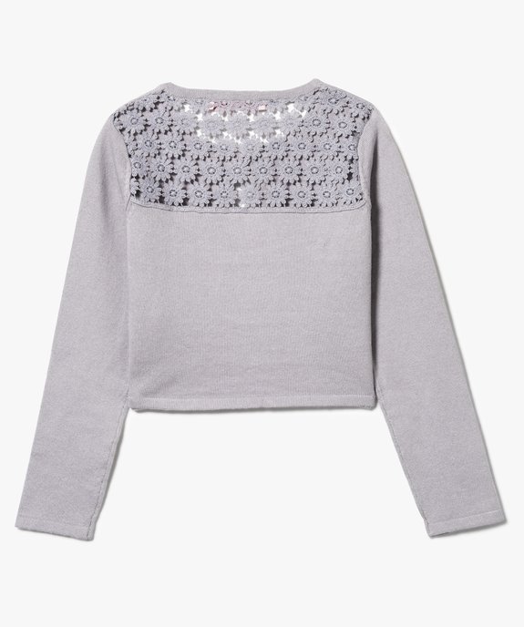 Gilet forme boléro avec dos en dentelle vue2 - GEMO (ENFANT) - GEMO