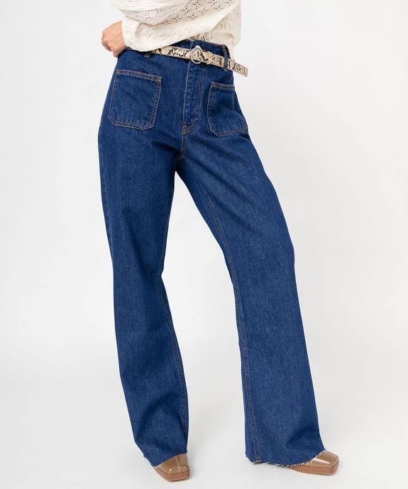Jean flare avec poches plaquées sur l’avant femme  vue2 - GEMO(FEMME PAP) - GEMO