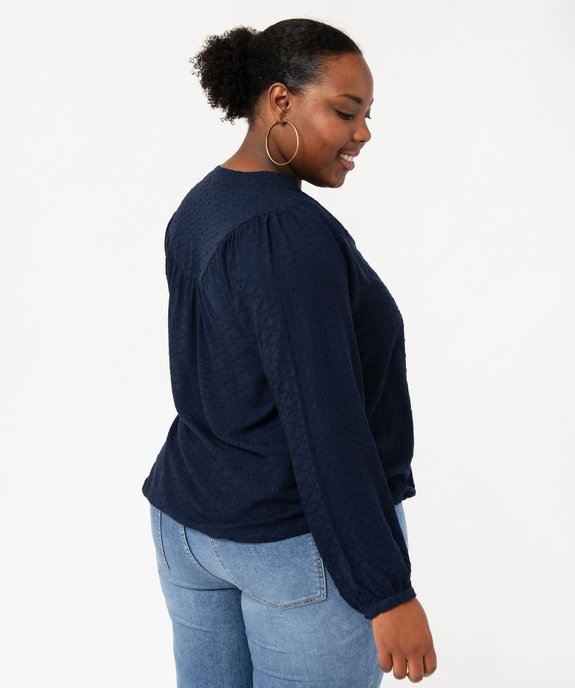 Blouse femme grande taille unie ajustable dans le bas vue3 - GEMO 4G GT - GEMO
