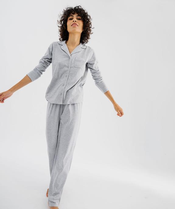 Pyjama deux pièces femme : chemise et pantalon vue2 - GEMO 4G FEMME - GEMO