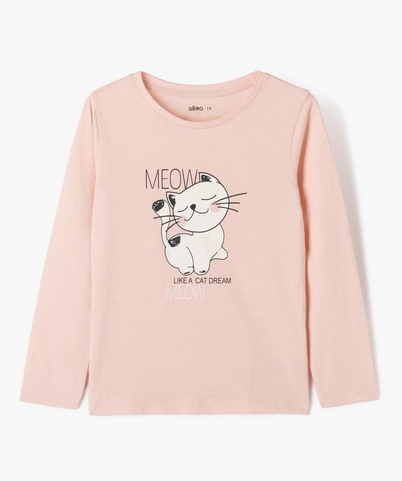 Tee-shirt à manches longues avec motif fille vue1 - GEMO (ENFANT) - GEMO