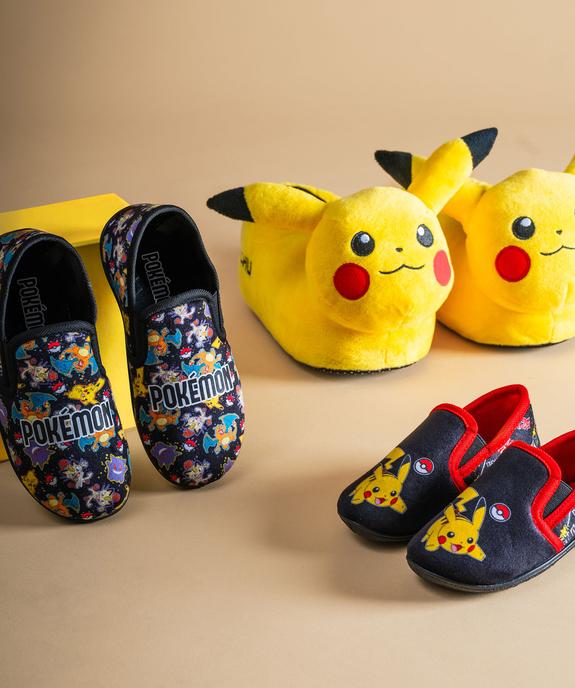 Chaussons pantoufles en velours imprimé Pikachu garçon - Pokémon vue6 - POKEMON - GEMO