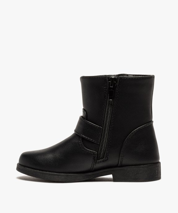 Boots fille unis avec boucles décoratives fermeture zippée vue3 - GEMO (ENFANT) - GEMO