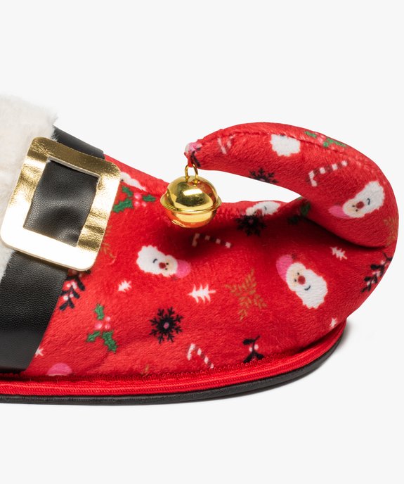 Chaussons femme mules Père Noël avec grelot vue6 - GEMO(HOMWR FEM) - GEMO