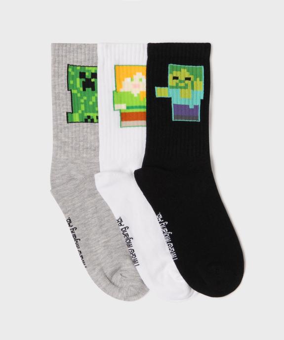 Chaussettes à motif jeu vidéo garçon (lot de 3) - Minecraft vue1 - MINECRAFT - GEMO