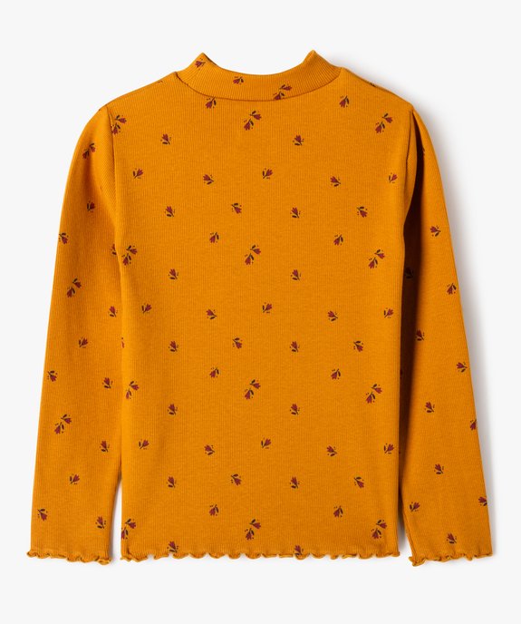Tee-shirt à manches longues à motifs fleuris fille vue3 - GEMO 4G FILLE - GEMO