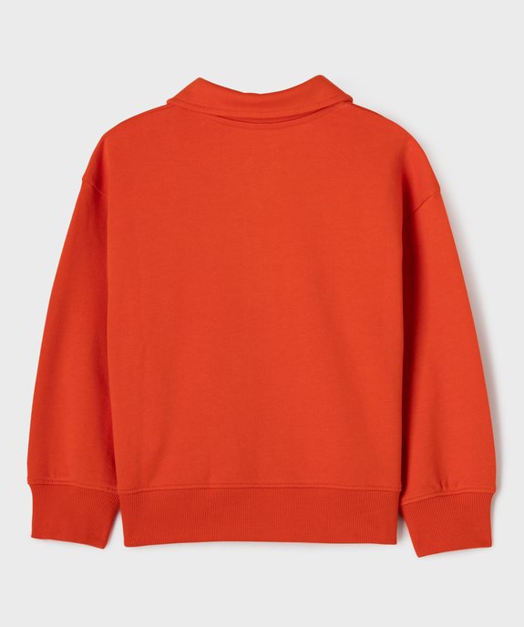 Sweat avec col polo zippé garçon vue3 - GEMO (ENFANT) - GEMO