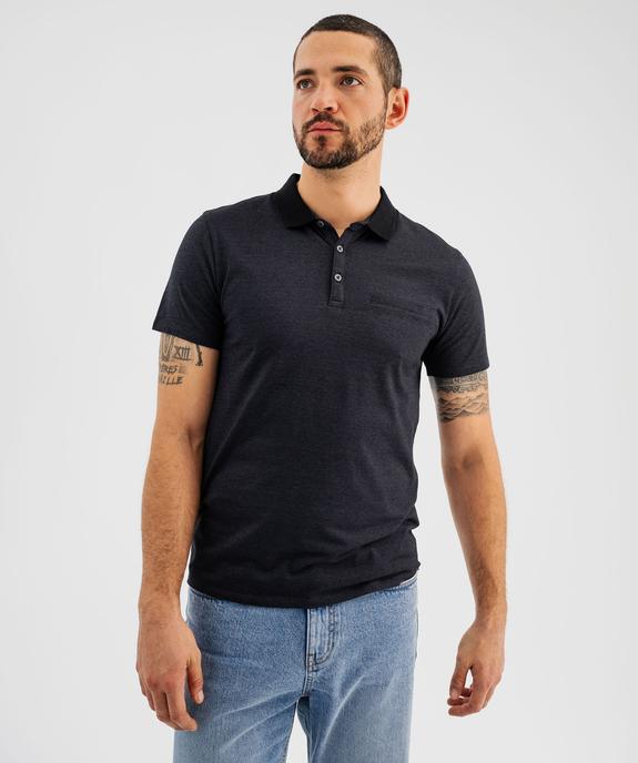 Polo manches courtes avec col contrastant homme vue1 - GEMO 4G HOMME - GEMO