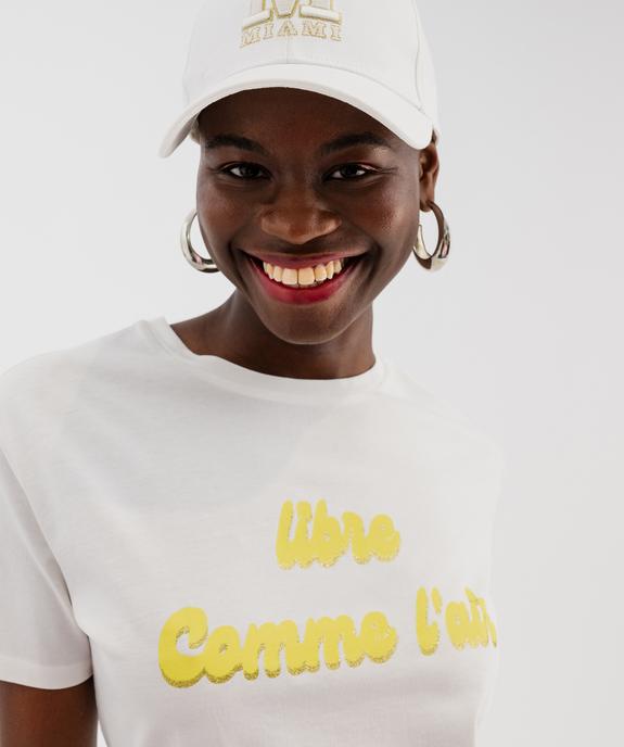 Tee-shirt manches courtes imprimé pailleté femme vue2 - GEMO(FEMME PAP) - GEMO