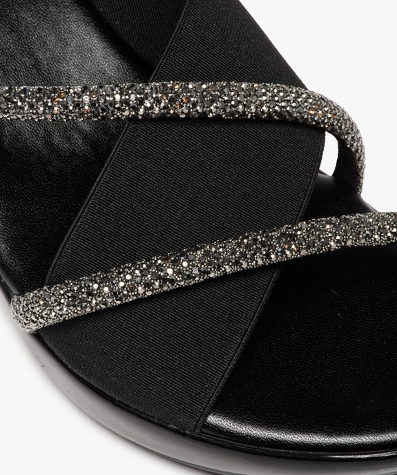 Mules femme à talon compensé et brides strass vue6 - GEMO(URBAIN) - GEMO