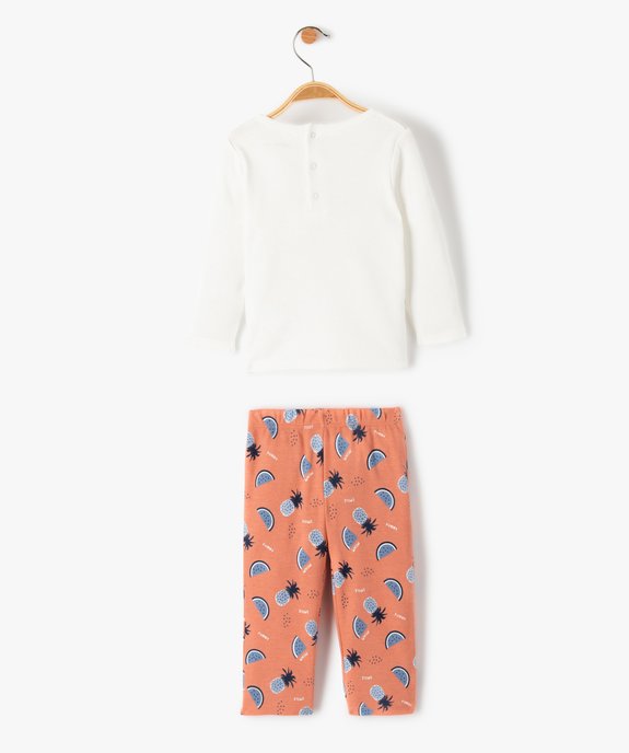 Pyjama bébé en jersey à motifs effet mix&match vue4 - GEMO(BB COUCHE) - GEMO