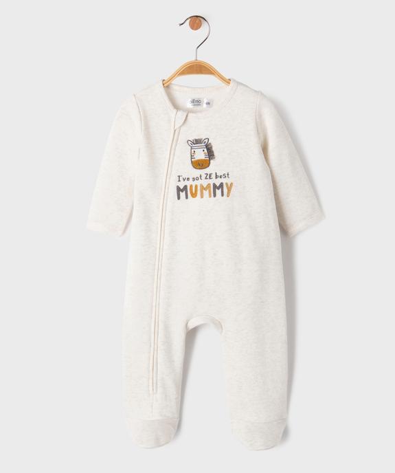 Pyjama en molleton avec motif zèbre bébé vue1 - GEMO 4G BEBE - GEMO