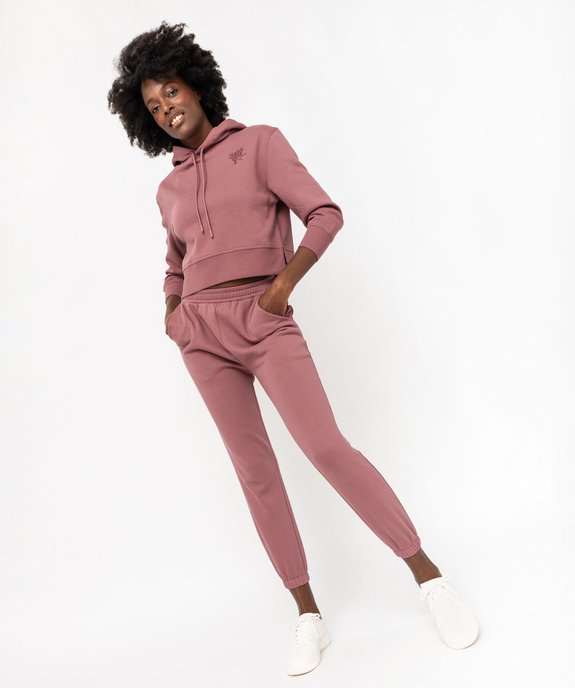 Sweat à capuche coupe courte femme vue5 - GEMO(FEMME PAP) - GEMO