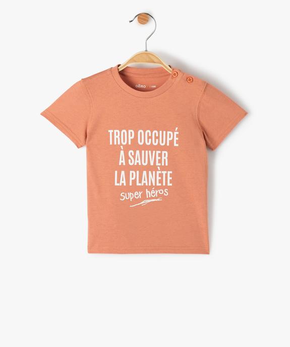 Tee-shirt bébé garçon avec message vue1 - GEMO(BEBE DEBT) - GEMO