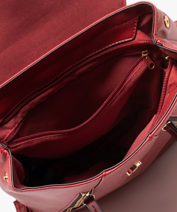 Sac à dos femme uni à volume ajustable vue3 - GEMO (ACCESS) - GEMO